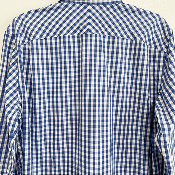 NWT GAP Men’s Wrinkle-Resistant Blue White Gingham Button-Down Shirt Size L - Picture 5 of 9